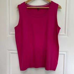 Talbots Cashmere Blend Charming Cardigan Sleeveless Shell Tank Sweater Pink 1X